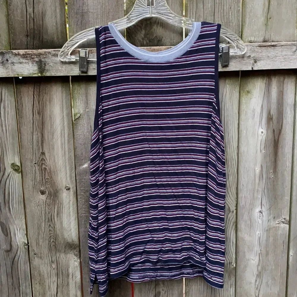 Pink Rose Stripped Tank Top sz. L